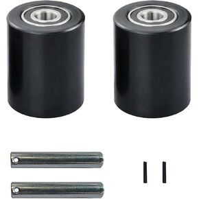 قطعتان من عجلات تحميل شاحنة رافعة البليت من APOLLOLIFT، 3 بوصة × 3.7 بوصة مع معرف محامل 0.78 بوصة، رافعة منصة نقالة سوداء/عجلات تحميل من النايلون للشاحنة زوج in Kuwait