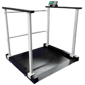 ميزان الكرسي المتحرك Tree LWC-HR 1000، 1000 رطل × 0.2 رطل، مقاوم للانزلاق، منصة ألومنيوم خفيفة الوزن مع قضبان يدوية ومنحدرات لسهولة الوصول in Kuwait