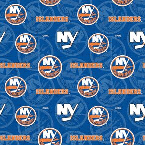 Fabrique Innovations New York Islanders Cotton Fabric WTone on Tone Design-Sold by The Yard(020ISL) in Kuwait