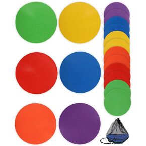 18 Pcs Non Slip Poly Spot Markers Set, 4 inch and 9 inch Floor Dots for Soccer Speed Agility Training, Multicolor (Comes with a Storage Bag) in Kuwait