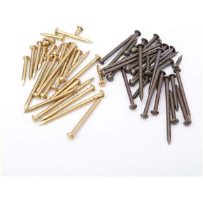 مسامير الأجهزة، مسمار خرساني، أظافر نحاسية نقية، شكل رأس دائري لتزيين الأريكة المنزلية العتيقة، برونز 250 جم - 40 مم (20 مم نحاس ساطع) in Kuwait