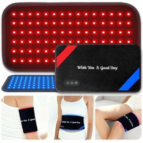 العلاج بالضوء الأحمر للجسم - 90 مصباح LED الطول الموجي الثلاثي (660/850/460 نانومتر)، 13 بوصة × 7.3 بوصة وسادة علاج بالأشعة تحت الحمراء يمكن ارتداؤها لتخفيف الألم واستعادة العضلات والعناية بالبشرة - 27 خيارًا قابلاً للتخصيص in Kuwait