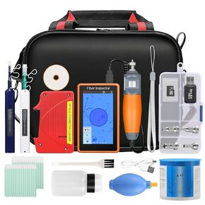 مجموعة تنظيف الألياف 14 في 1، مسبار فيديو مفتش الألياف الضوئية، مجهر ألياف 400x لواجهة SCUPC FCUPC STUPC LCUPC، قلم تنظيف الألياف البصرية MPO/SC/LC، صندوق/صندوق ورق خالٍ من الغبار، مجموعة أدوات FTTH in Kuwait