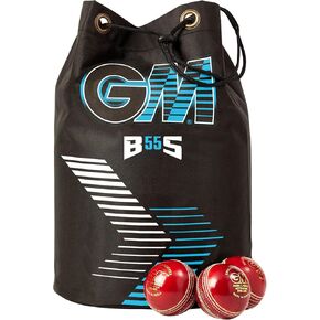 GM | Diamond Ben Stokes Ball Bag Cricket Ball Bag | Drawstring Closure | Padded Adjustable Straps for Comfort | Capacity 24 Balls | Tough 600 Denier Polyester | Black Grey & Blue | Gunn & Moore BS55 in Saudi Arabia