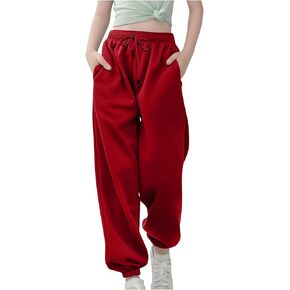 Baggy Sweatpants for Teen Girls Elastic Waist Fleece Lined Loose Athletic Active Joggers Kids Girl Sweat Pants in Kuwait