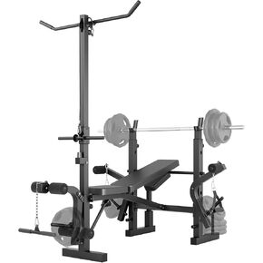 مقعد وزن 7 في 1 قابل للطي وقابل للتعديل بسعة 1000 رطل، مع رف ضغط للمقعد، وتمديد الساق وتجعيد الساق، للتمرين في صالة الألعاب الرياضية المنزلية in Kuwait