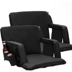 كرسي PeakPursuit Bleacher مع دعم للظهر، ومقاعد استاد واسعة بستة أوضاع للاستلقاء، ومساند للذراعين وحامل أكواب للمدرجات، والأحداث الرياضية والحفلات الموسيقية in Kuwait