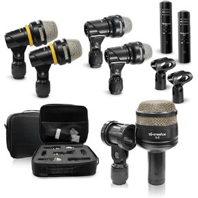 7-Piece Drum Microphone Kit, Precise Sound Includes Mics for Snare, Toms, Cymbals & Bass Drum. Perfect for Stage & Studio with Precise Sound Capture for Dynamic Live Performances and Recording in Saudi Arabia
