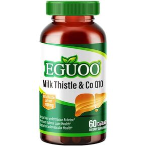 Milk Thistle & CoQ10 Dietary Supplement – with Artichoke, Curcumin, Coenzyme Q10 – 200mg Milk Thistle per Serving (6000mg per Bottle) – for Healthy Liver Function – 60 Capsules in Saudi Arabia
