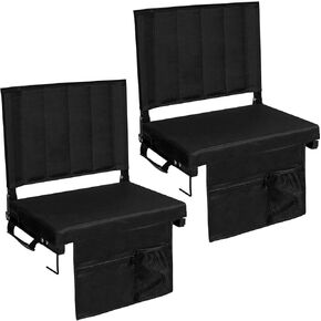 مقاعد استاد رومسوي 2PK للمدرجات مع دعم للظهر، مقاعد مريحة مبطنة سميكة مع وسادة، كرسي مبيض محمول قابل للطي مقاوم للماء، مع حزام كتف للرياضة والأحداث والتخييم in Kuwait