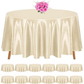 12 Pack 120 Inch Round Tablecloth, Hunter Green Satin Fabric Table Cloth for Round Tables, Wrinkle Resistant Washable TableCover Bright Silk TableClothes for Wedding Party Dining Tables Banquet in Kuwait