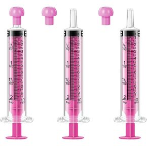 3Pcs 10ml Children Oral Syringes, Liquid Plastic Syringe,Colorful Measuring Tools Individually Sealed for Feeding,Baby Medicine Syringes with Caps (Pink) in Kuwait