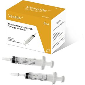 100 PCS 5ml Syringe with Cap for Liquid, Oral Syringe without Needle for Medicine Dropper, Colostrum Collect, Feeding Pets, Liquid Measuring, sterile Individually Sealed, Luer Slip in Kuwait