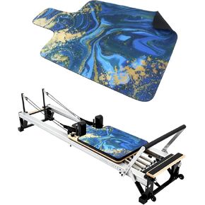 بساط إصلاح بيلاتيس غير قابل للانزلاق، بساط منشفة بيلاتيس بسطح من الصوف الناعم، بساط بيلاتيس مع معدات متعددة، خفيف الوزن وقابل للطي، فتل وسريع الجفاف لليوجا واللياقة البدنية (طلاء زيتي أزرق) in Kuwait