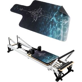 بساط بيلاتيس مصلح غير قابل للانزلاق، بساط منشفة بيلاتيس بسطح من الصوف الناعم، بساط بيلاتيس مع معدات متعددة، خفيف الوزن وقابل للطي، فتل وسريع الجفاف لليوجا واللياقة البدنية (أخضر لوتس داكن) in Kuwait