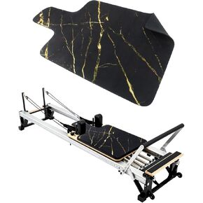 بساط بيلاتيس مصلح غير قابل للانزلاق، بساط منشفة بيلاتيس بسطح من الصوف الناعم، بساط بيلاتيس مع معدات متعددة، خفيف الوزن وقابل للطي، فتل وسريع الجفاف لليوجا واللياقة البدنية (ذهبي أسود) in Kuwait