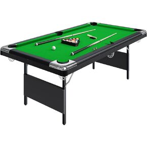 Garvee 7 Billiards Table, Adults Folding Billiards Tables, Portable Pool Table, Pool Tables Set for Family Game Room, Adult Rrec Room, Basements, Man Cave or Garage, Green in Kuwait