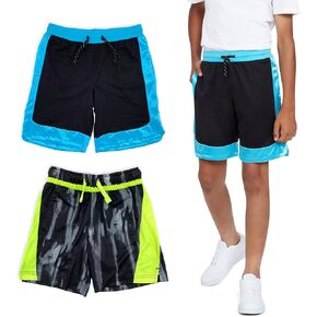 Andrew Scott Boys 7 Pack Active Performance Mesh Style Basketball Sport Shorts (7 Pack- Assorted Solids Contrast Pocket, X-Large) in Kuwait