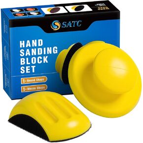 S SATC Sanding Blocks 5 Inch Hook and Loop Sanding Block 2 PCS Round and Mouse Hand Sanding Block for Wood Furniture Restoration Home Arts and Crafts in Kuwait