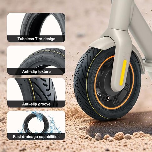 60/70-6.5 E Scooter Tyre Set ، إطار بديل للخدمة الثقيلة مع أنبوب داخلي لـ Segway Ninebot Max G30 ، G30D ، G30E ، G30LP ، 1 مجموعة إطار خارجي + صمام مستقيم داخلي in Kuwait