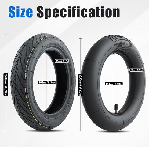 60/70-6.5 E Scooter Tyre Set ، إطار بديل للخدمة الثقيلة مع أنبوب داخلي لـ Segway Ninebot Max G30 ، G30D ، G30E ، G30LP ، 1 مجموعة إطار خارجي + صمام مستقيم داخلي in Kuwait