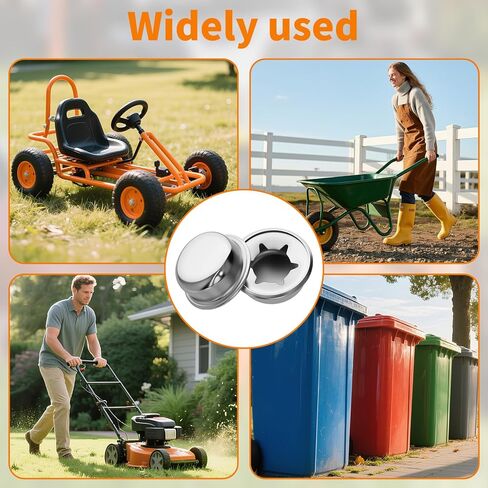 Push on Pushnut Caps, 8PCS 3/8" Axle Cap Nut Spring Steel, Spring Steel Push On Pushnut Caps, Push on Pushnut Cap Springs Steels Permanent Washer Caps for Hand Trucks, Rolling Bins and Lawn Push Wagon in Saudi Arabia