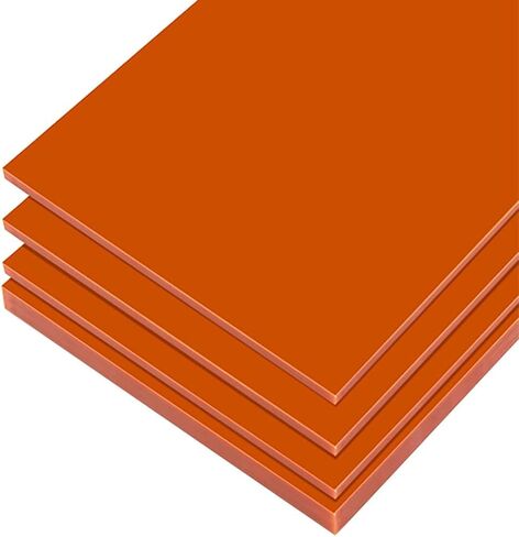 Resin Board Bakelite Sheets,1pcs Orange Red Electrical Plate, 1-20mm Thick Insulation Phenolic, Antistatic and High Temperature Resistance(100x100x2mm) in Saudi Arabia