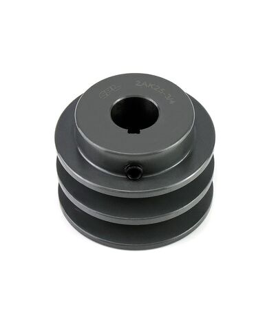 QWORK 2AK2534 Double Groove Pulley/Sheave, 2.55"OD 3/4" Bore, AK Fixed Bore Pulley, for A, 3L & 4L (A & AX) V-Belts, Cast Iron in Saudi Arabia