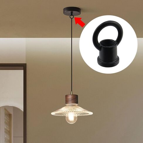 Antrader Ceiling Hook Ring, M10 Chandelier Lamp Connectors, 20Pcs Pendant Light Hanging Eye Nut for Light Fixture,Black in Kuwait