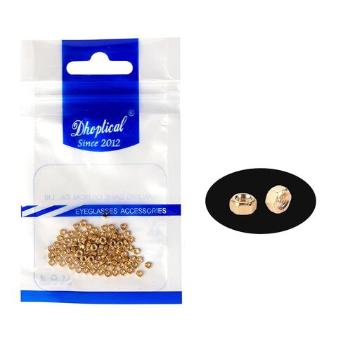 (100 Pcs) Gold Eyeglasses Hex Nuts Eyewear Repair Kits for Rimless Glasses Frameless Accessoreis by Dhoptical in Kuwait