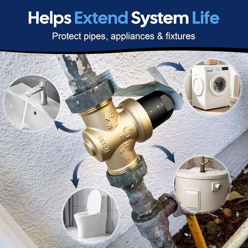 1-NR3XLDU صمام تخفيض الضغط مقاس 1 بوصة مع اتصال FNPT مزدوج الاتحاد يستبدل منظم ضغط المياه Zurn Wilkins للمنزل، قابل للتعديل 15-75 رطل لكل بوصة مربعة لخطوط المياه الرئيسية السكنية in Kuwait