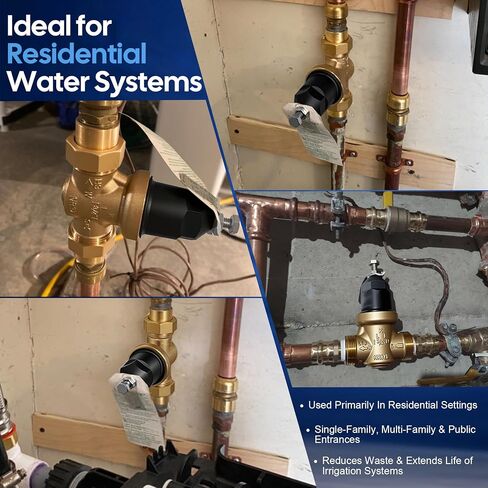 1-NR3XLDU صمام تخفيض الضغط مقاس 1 بوصة مع اتصال FNPT مزدوج الاتحاد يستبدل منظم ضغط المياه Zurn Wilkins للمنزل، قابل للتعديل 15-75 رطل لكل بوصة مربعة لخطوط المياه الرئيسية السكنية in Kuwait