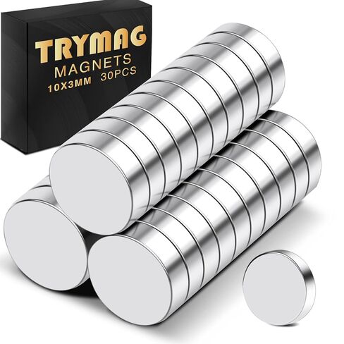 TRYMAG Magnets, 20Pcs Strong Neodymium Magnets for Crafts, Heavy Duty Magnet Small Round Refrigerator Magnet for Office, Whiteboard, Dry Erase Board Cabinets - 0.79 x 0.08 Inch in Saudi Arabia