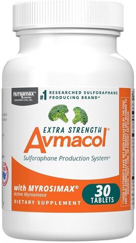 Nutramax Laboratories Avmacol Extra Strength #1 Researched Sulforaphane-Producing Brand for Detoxification, Antioxidant Support, Immune Health, Adults & Children, Moringa, 75 Tablets in Saudi Arabia