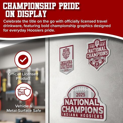 Indiana Hoosiers 2025 NCAA Football National Champions Large Auto Magnet Set, 3 Pack Durable Magnets – Two 6" and One 3" in Saudi Arabia