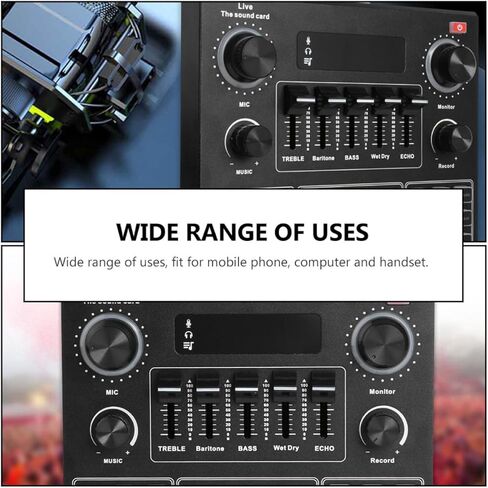 minkissy V9 Portable Phone Sound Card Audio Mixer Voice Changer External Live Sound Card Device for Mobile Streaming Podcast Recording in Saudi Arabia