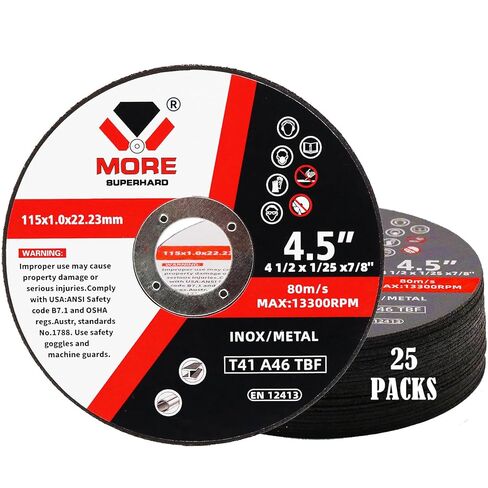 4-1/2 Inch Cut Off Wheel for Angle Grinder, Metal & Stainless Steel Cutting,4.5" x.045 x7/8",25 Pack in Kuwait