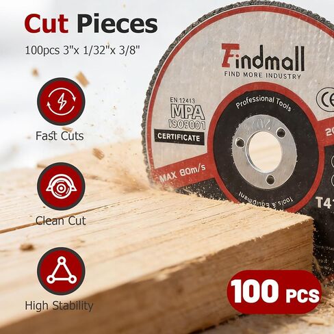 findmall 100Pcs 3 x 1/32 x 3/8 Inch Cut Off Wheel for Metal, Angle Grinder Disc - Aluminum Oxide Abrasive Wheel for Steel, Stainless in Saudi Arabia