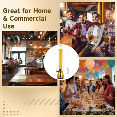 2 قطعة برج ميموزا 100 أونصة، موزعات مشروبات للحفلات، برج مشروبات كبير السعة يحمل 8.3 بيرة مع حنفية مانعة للتسرب وأنبوب ثلج، موزع بيرة طويل على الطاولة للمارجريتا والميموزا والسانجريا (2) in Kuwait