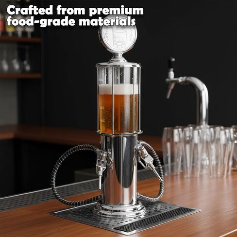 Milltrip Gas Pump Dispenser, Double Guns Beer/Wine/Liquor Dispense Metal Pump Gas Station, Beer Tower Dispenser Beverage Pump Liquor Dispenser for Scotch, Vodka, Cocktails, Non-Alcoholic Drink in Saudi Arabia
