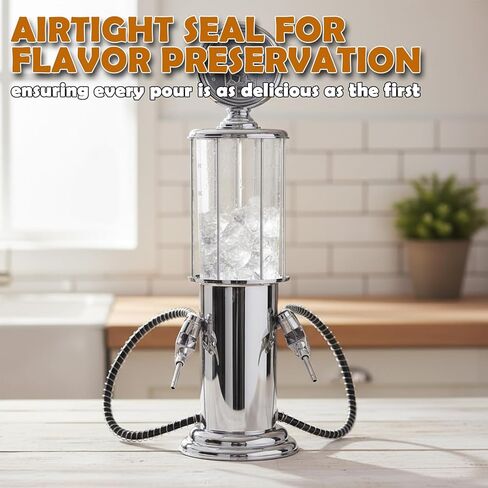 Milltrip Gas Pump Dispenser, Double Guns Beer/Wine/Liquor Dispense Metal Pump Gas Station, Beer Tower Dispenser Beverage Pump Liquor Dispenser for Scotch, Vodka, Cocktails, Non-Alcoholic Drink in Saudi Arabia