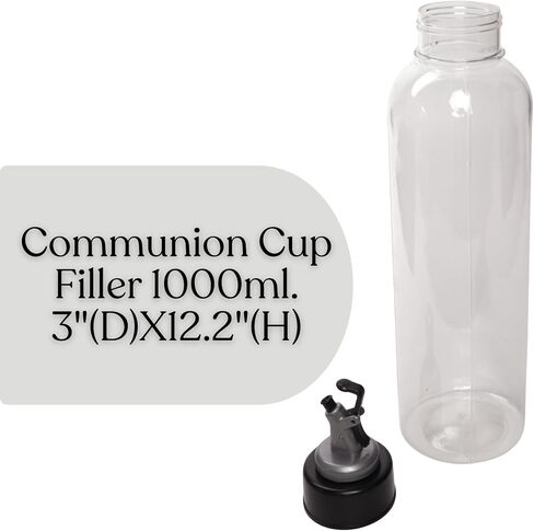 Needzo 1000 mL Communion Cup Filler Bottle with Pour Spout Button, Plastic No Drip Dispenser, Church Supplies in Saudi Arabia