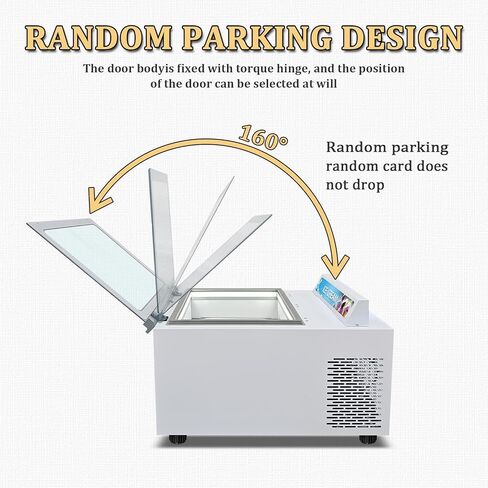 Kolice Commercial Tabletop Ice Cream Showcase Freezer, Desktop Ice Cream Dipping Cabinet, Countertop ice cream display showcase freezer with 3 Pans, Auto Defrost, Anti-Fog Glass, LED light included in Kuwait