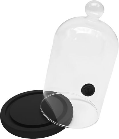 MDEOOSKY 2 PCS Glass Smoking Cloche with Wooden Base, Smoking Dome with Hole for Infusing Cocktails and Food, Ideal for Home Decor and Culinary Use in Saudi Arabia