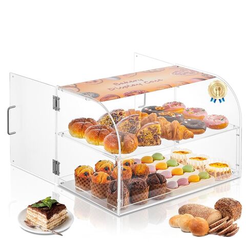 Commercial Acrylic Bakery Display Case with Magnetic Back Door, Portable Countertop Food Display for Bakery, Café, Wedding & Outdoor Buffet (Dessert/Cake/Cookie) in Saudi Arabia