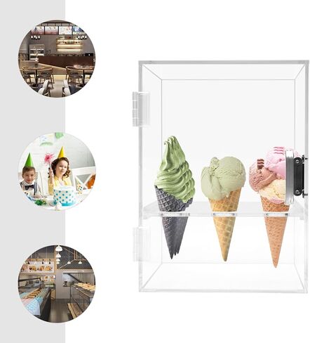 Ice Cream Cone Display/Storage Case Cabinet Acrylic Waffle Cone Holder 9 Holes in Kuwait