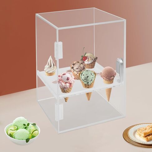 Ice Cream Cone Display/Storage Case Cabinet Acrylic Waffle Cone Holder 9 Holes in Kuwait