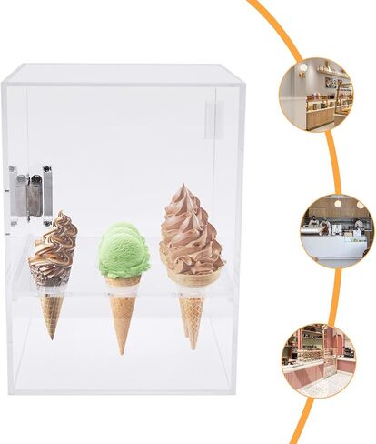 Ice Cream Cone Display/Storage Case Cabinet Acrylic Waffle Cone Holder 9 Holes in Kuwait