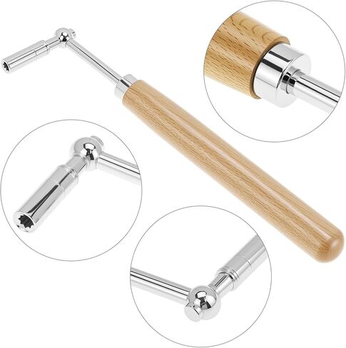 QWORK #2 Piano Tuning Wrench, Universal Star Tip Long Handle Tuning Tool with Velvet Bag, Professional & Beginner Piano Repair Kit for Upright & Grand Pianos, 11.6" L x 3" W in Kuwait