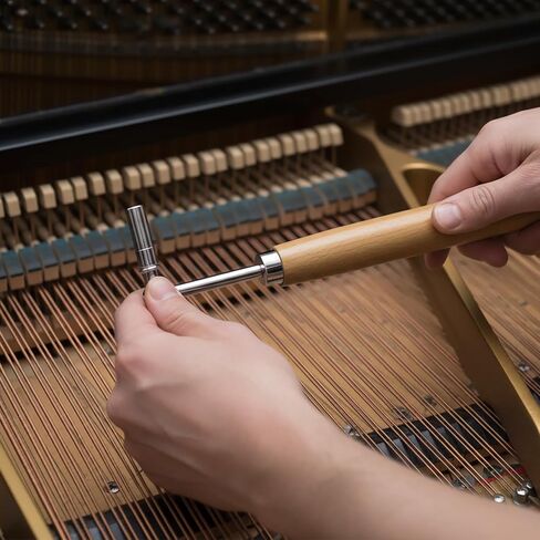 QWORK #2 Piano Tuning Wrench, Universal Star Tip Long Handle Tuning Tool with Velvet Bag, Professional & Beginner Piano Repair Kit for Upright & Grand Pianos, 11.6" L x 3" W in Kuwait